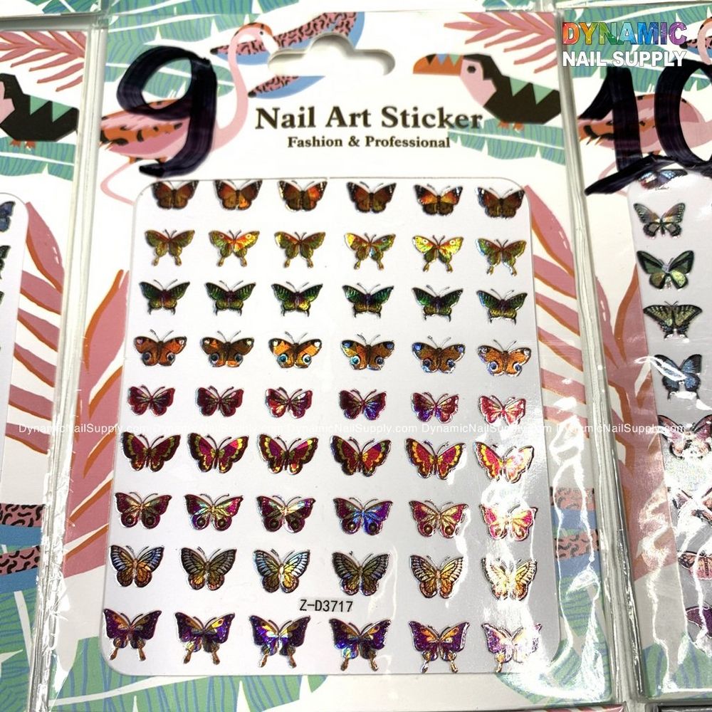 butterfly nail sticker sheet - 10