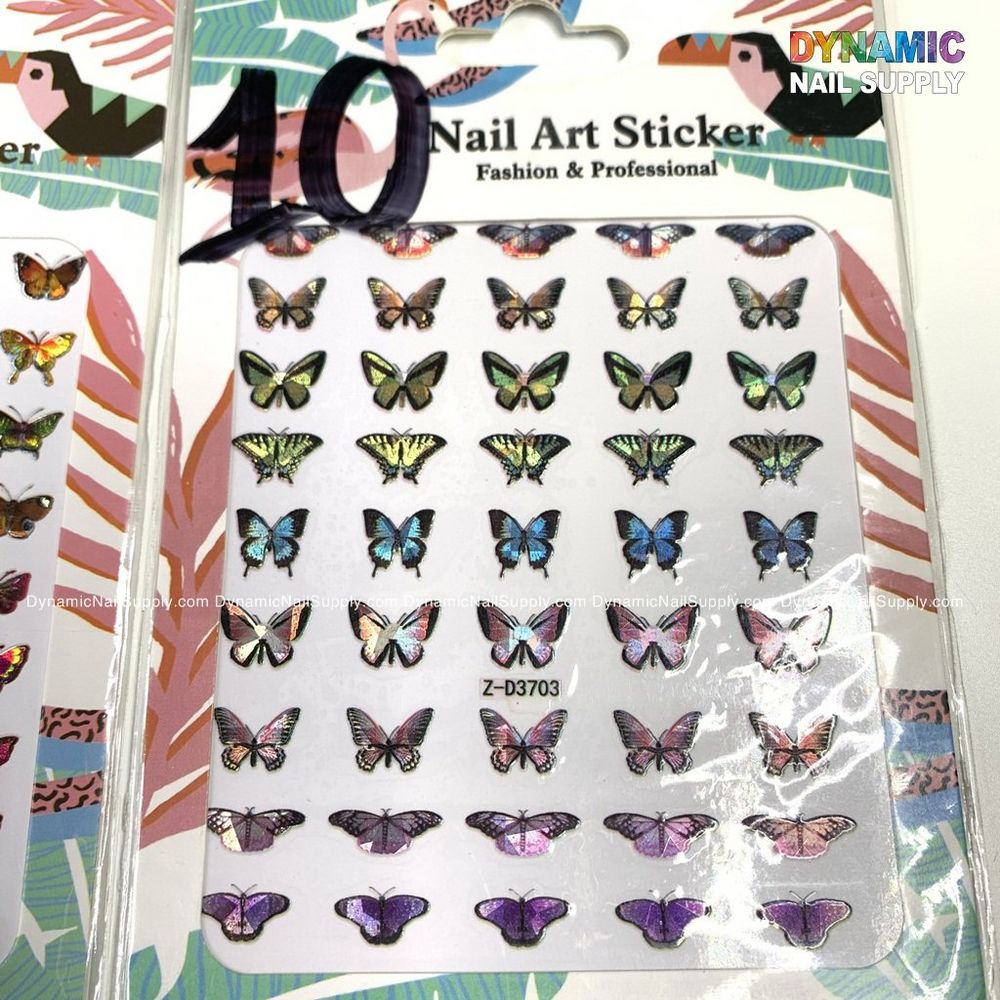 butterfly nail sticker sheet - 11