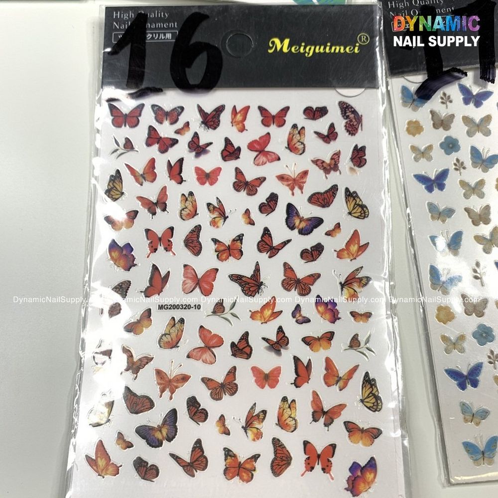 butterfly nail sticker sheet - 17