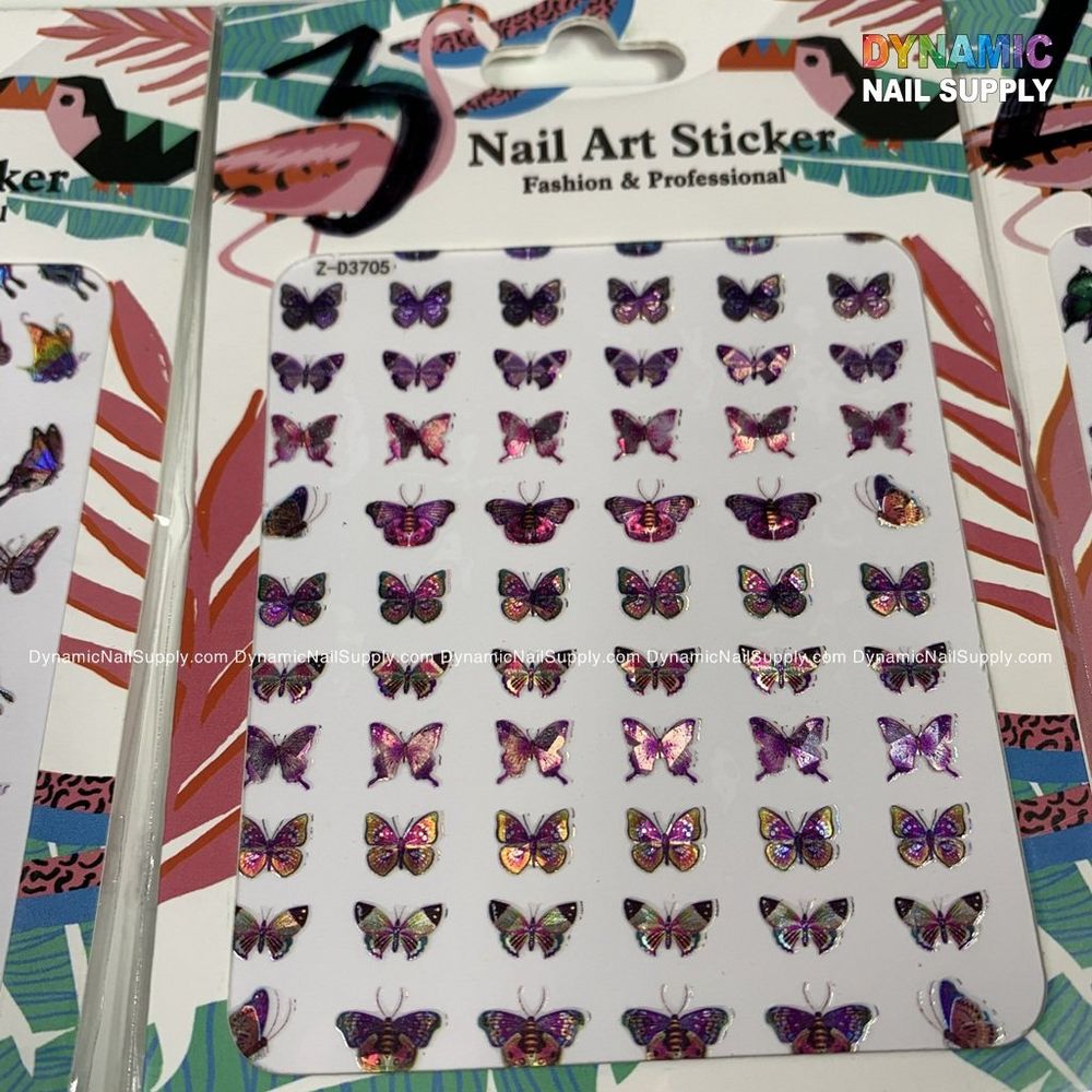 butterfly nail sticker sheet - 4