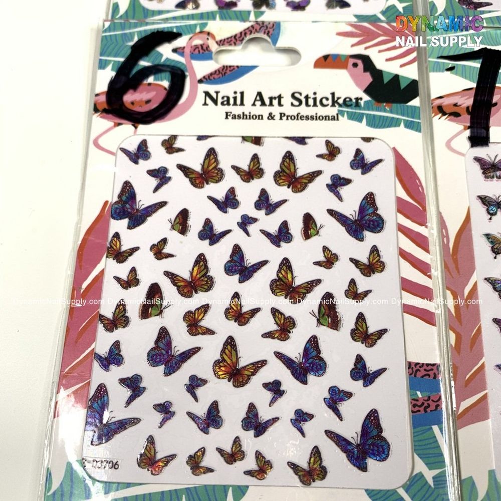 butterfly nail sticker sheet - 7