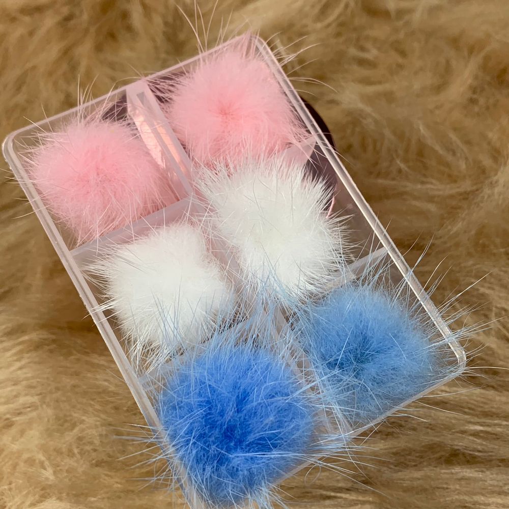 pastel fur pompom nail charms - 2