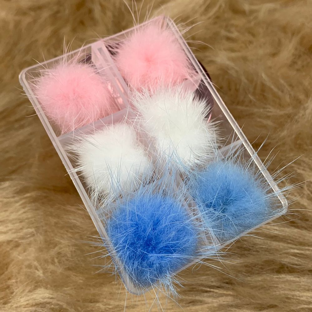 pastel fur pompom nail charms - 3