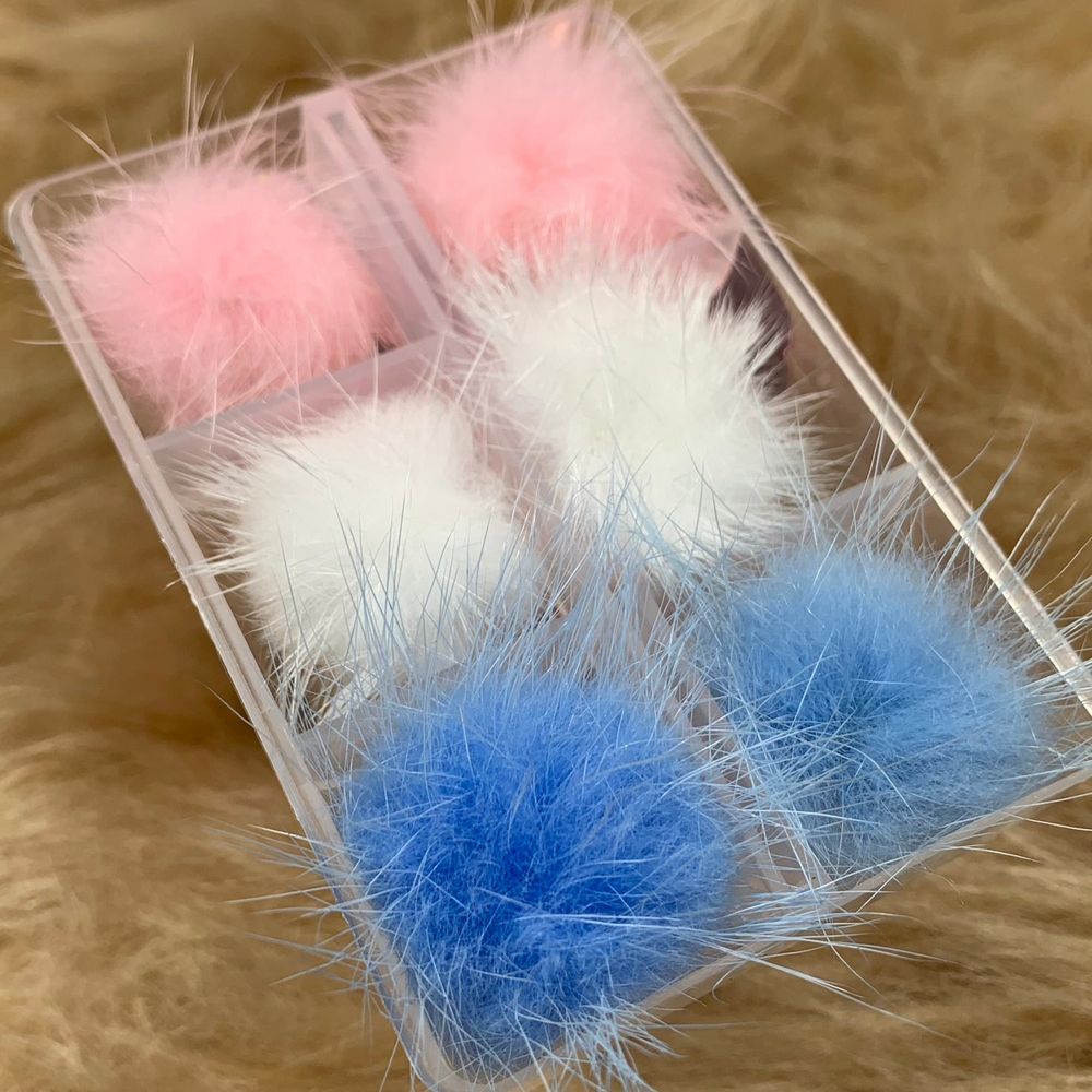 pastel fur pompom nail charms - 4