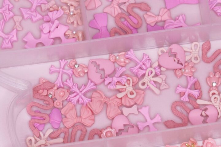 Pink Nail Charms Set to Fix Bare or Boring Nails