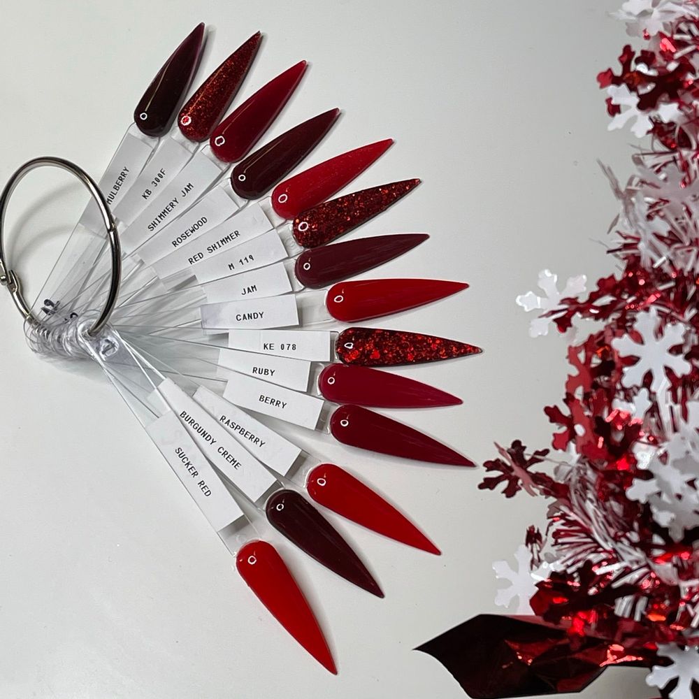 red acrylic powder collection jars - 5