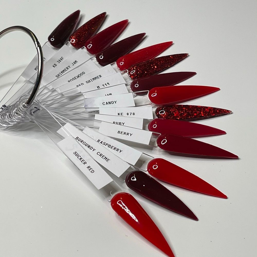 red acrylic powder collection jars - 6