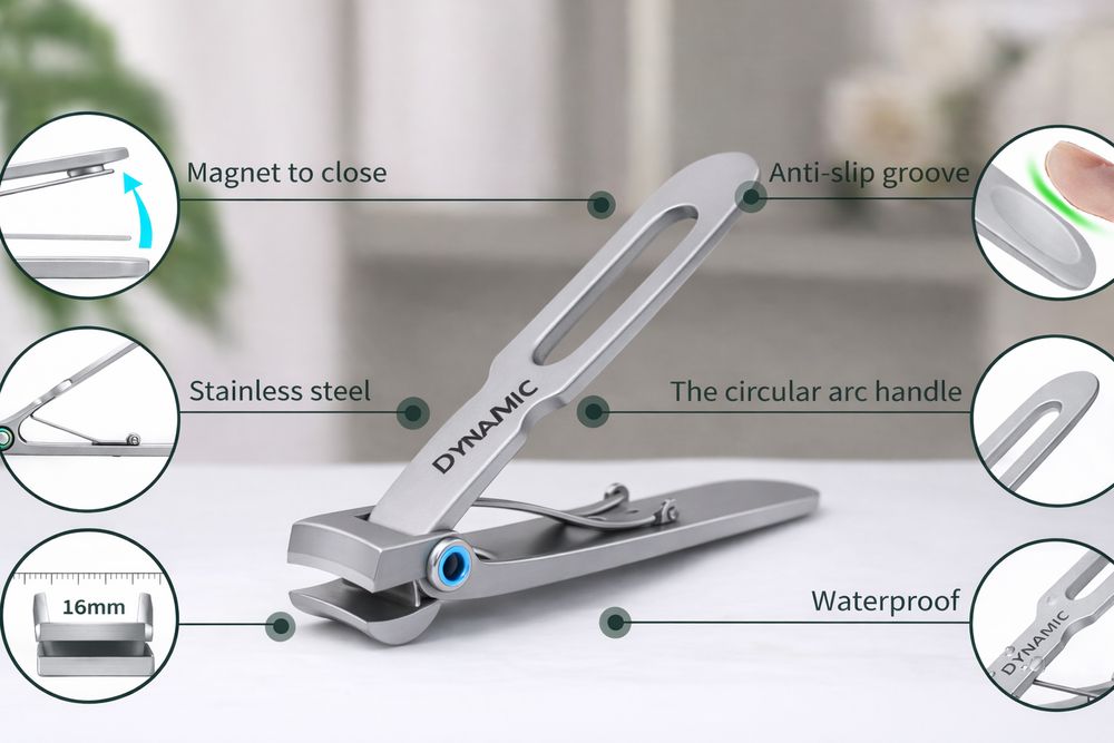 Ultra wide jaw stainless steel nail clippers - 7
